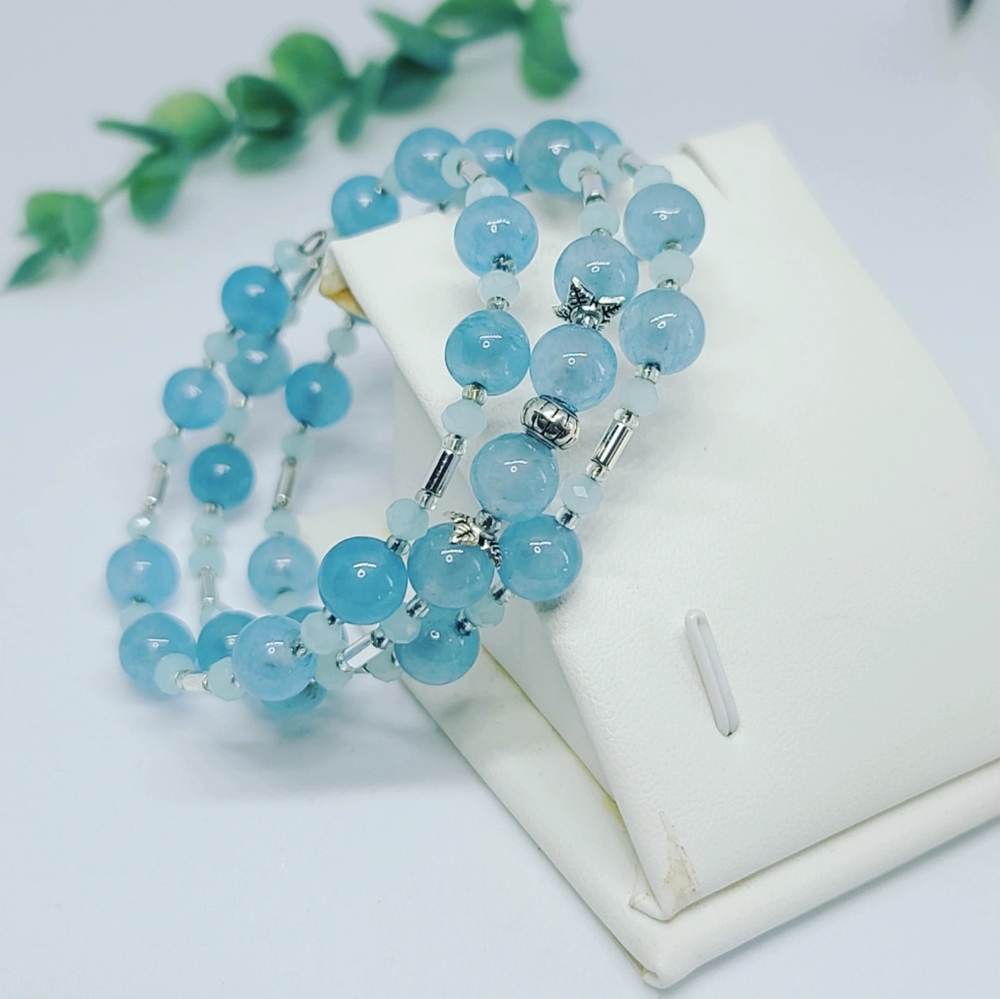 Aquamarine Quartz Triple bracelet 😍